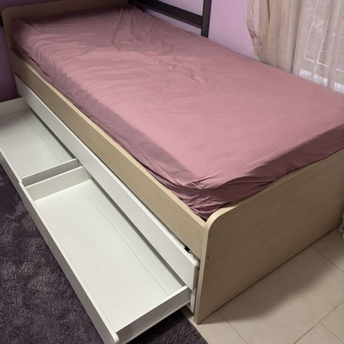 IKEA SLAKT bed used with trundle and storage space