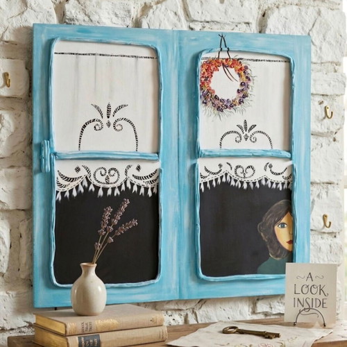 Decorative Handmade Wall Painting Inspired by Greek Island Aesthetic