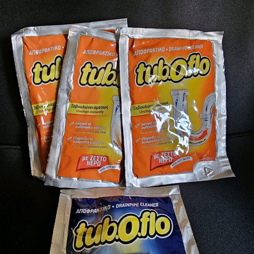 Tuboflo drain cleaner new, pack of 4 for hot and cold water
