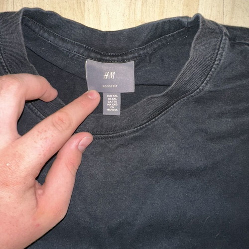 H&M loose fit shirt XXL, black with graphic print