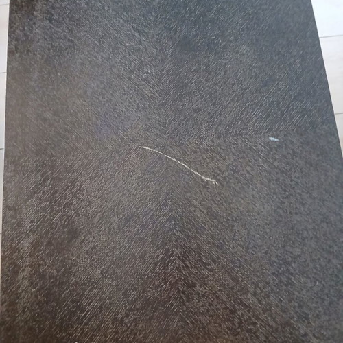 Extendable kitchen table used, black with silver drawer