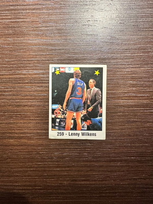 Αυτοκόλλητο Panini Basket NBA 1989 Lenny Wilkens προπονητής μεταχειρισμένο, Cleveland Cavaliers HOF