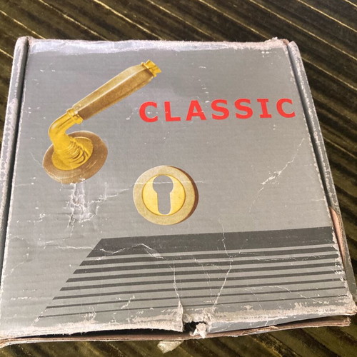 Door handle set like new, satin finish, internal door