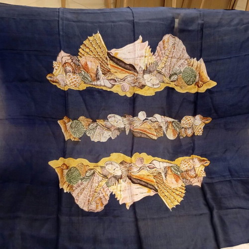 Square scarf used, multicolored