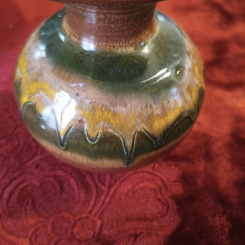 Gaia handmade ceramic vase with drip glaze