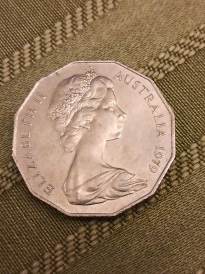 50 cents Australia 1979 used, dodecagonal coin