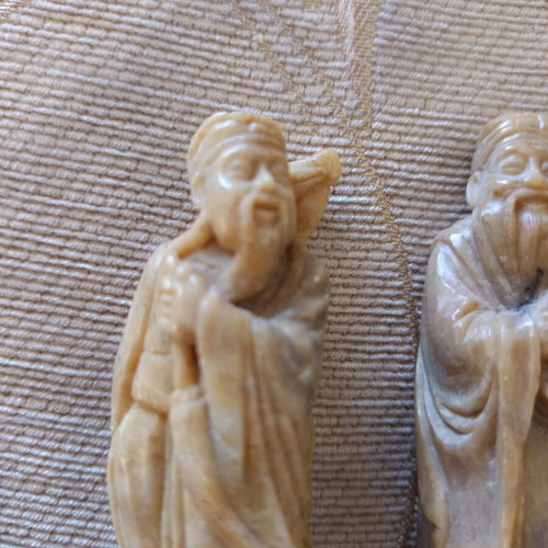 Feng Shui Three Wise Men soapstone figurines like new