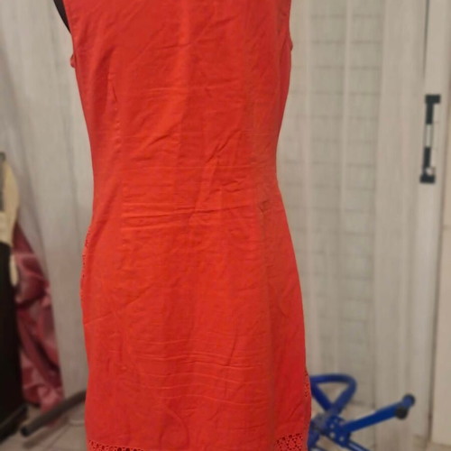 John Rocha coral broderie anglais dress cotton lined size UK 12 M like new