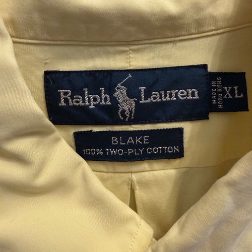Ralph Lauren shirt used, cotton, size XL, pastel yellow