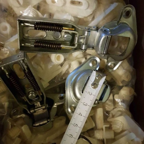 Cabinet hinges with double spring, pack of 10, new with pads