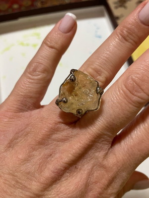 Ring with semi-precious stone used