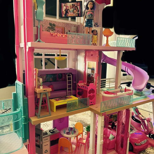 Barbie three-story house like new with furniture and accessories