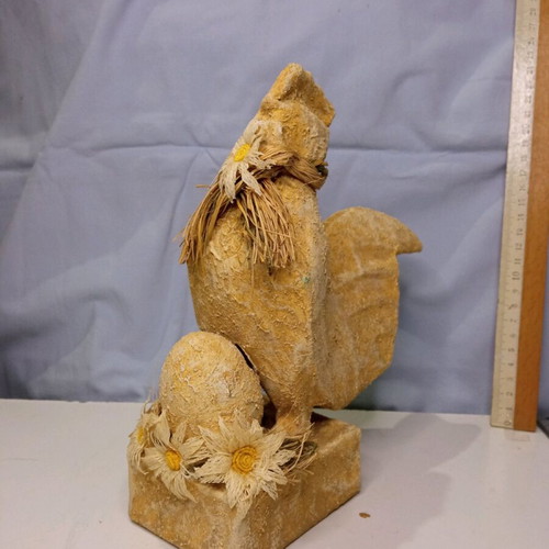 Papier-mâché rabbit and hen set