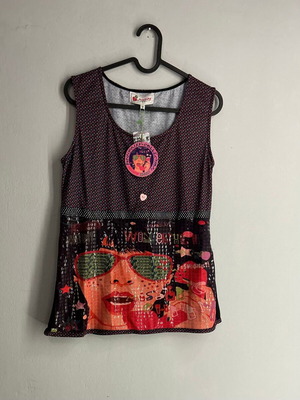 Sleeveless sequin top size M new, colorful design