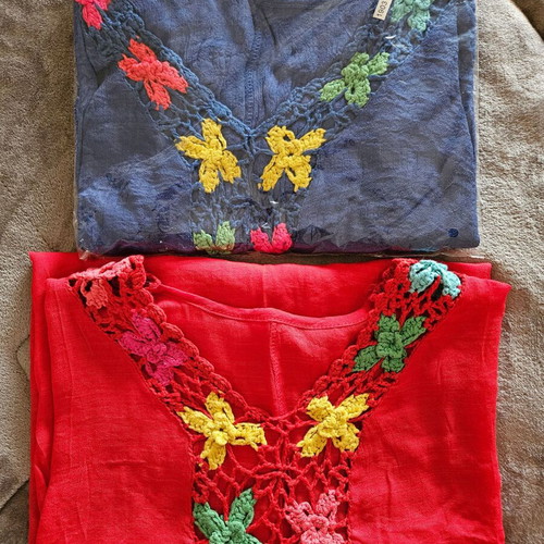Caftans new, pack of two, blue and red
