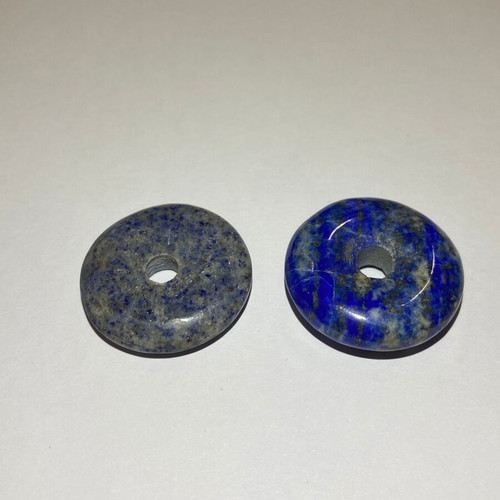 Lapis Lazuli donut-shaped polished set of 2, natural AA quality