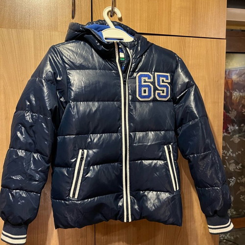 Benetton kids jacket like new, blue, down and feathers