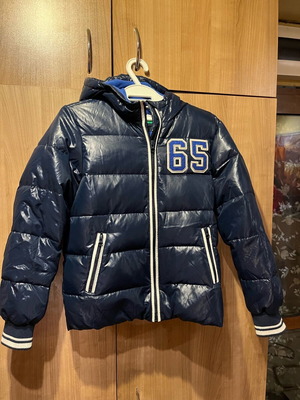 Benetton kids jacket like new, blue, down and feathers