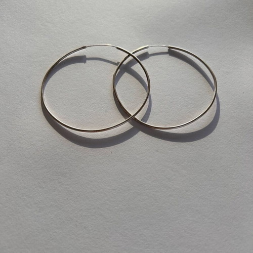 Large 925 Sterling Silver Hoop Earrings new, minimalist thin hoops