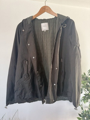 Zara Trafaluc hooded utility parka jacket, size L, dark khaki