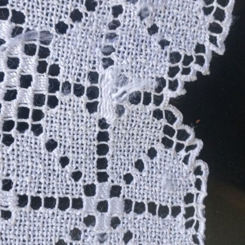 Filet lace doily used, handmade vintage 45×52 from Tinos