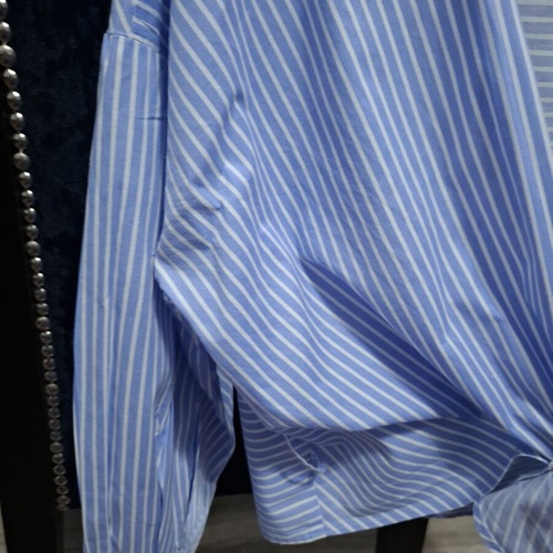 Zara Basic striped wrap shirt small, like new, blue and white
