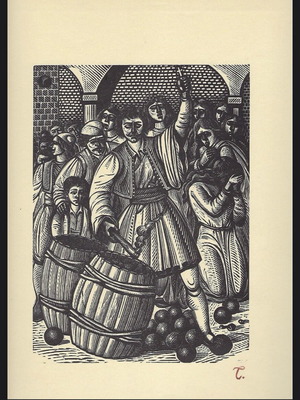 Tassos woodcuts new, set of 5 pieces