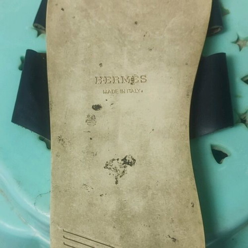 Hermes Izmir Leather Slippers Like New Size 44 Black
