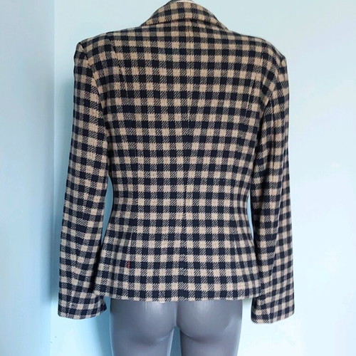 Jackpot by Carly Gry vintage wool women's blazer, checked pattern