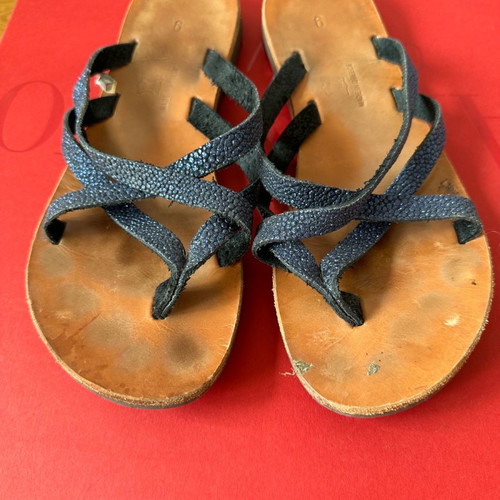 Greek sandals with straps used, size 38