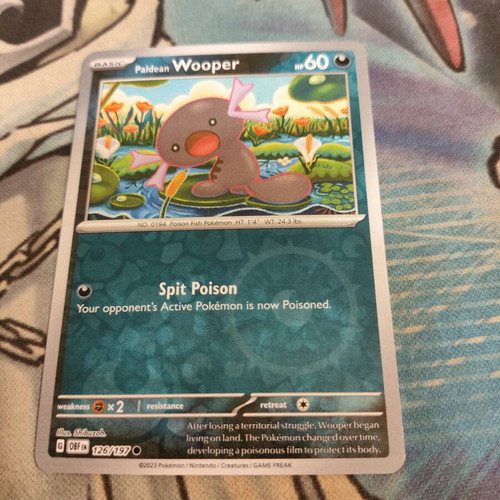 Paldean Wooper Reverse Holo Pokemon Card like new