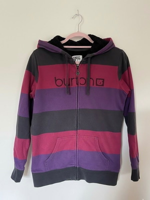 Burton Medium jacket with Sherpa lining like new, striped