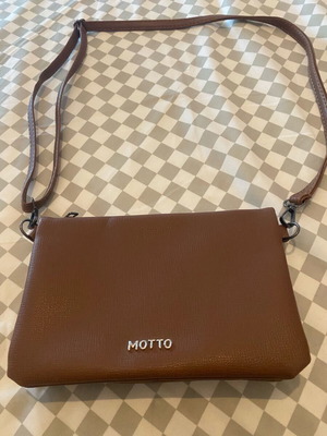 Brown shoulder bag new with multiple compartments and small strap