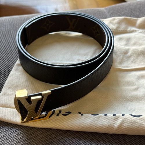 Louis Vuitton belt double combo, like new, black and beige leather