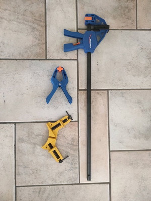 Clamps used Dexter spring clamp 140mm, Stanley corner clamp 75mm, Dexter bar clamp 600mm
