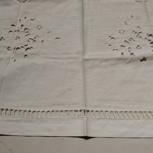 Cutwork embroidery square handmade azur 75x75, new