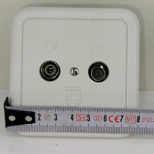 Phillips PHC1075 terminal antenna socket flush-mounted white new 80x80mm