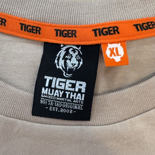 Tiger Muay Thai Phuket Thailand Graphic T-Shirt XL beige cotton like new