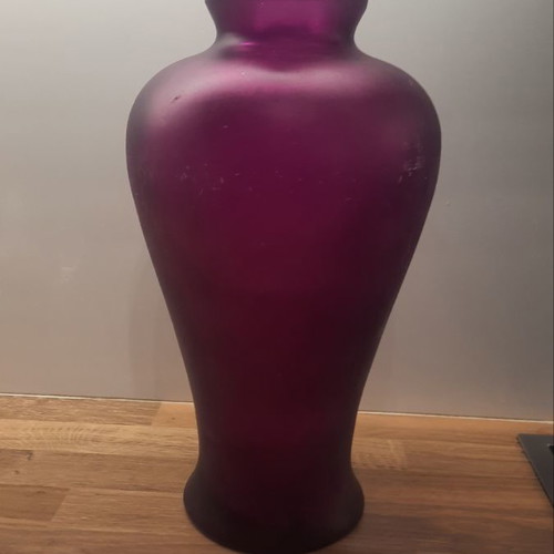 Purple vase used, height 33 cm