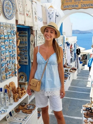 Μπλούζα καλοκαιρινή ριγέ Iso σαν καινούργιο, Νο S, γαλάζια