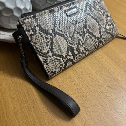 Doca wallet like new with snake skin pattern, beige and brown