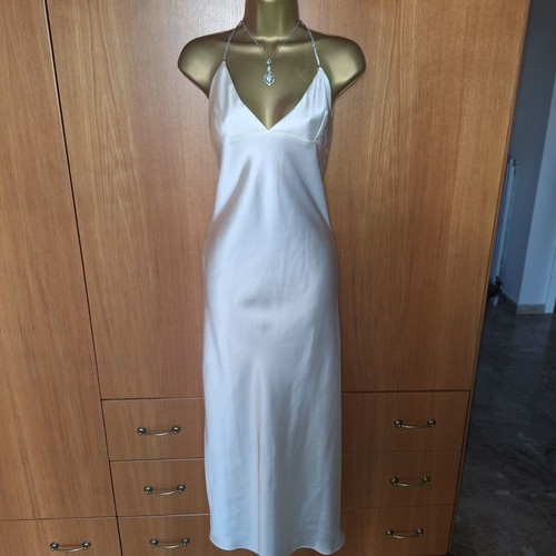 Zara Ivory Satin Diamanté Dress Size Medium New With Tags