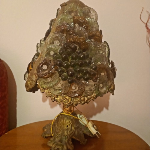 Portatif Murano lamp with bronze base, like new, vintage style