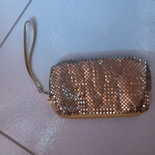Small gold purse bag new with zipper