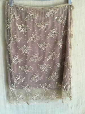 Etincelle Couture Paris vintage skirt, size M, flower embroidery