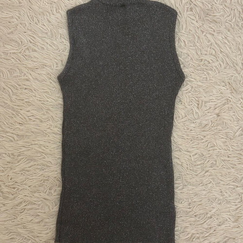Elastic gray silver blouse like new, one size