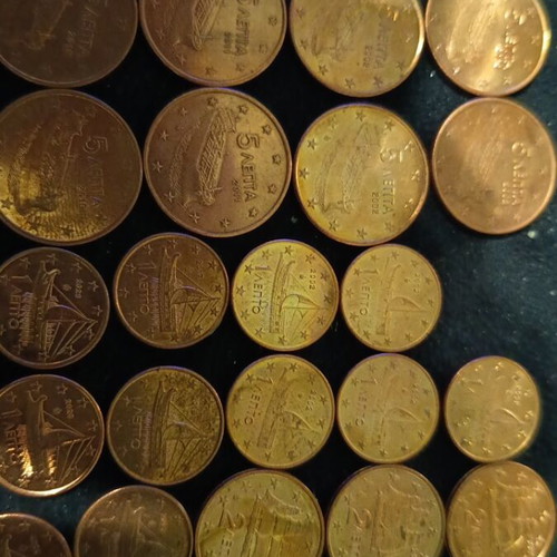 Collection of 49 euro coins like new, variety of years 2002-2025