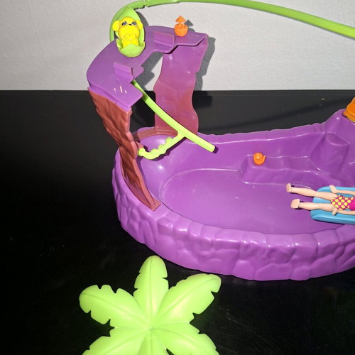 Polly Pocket Zipline Adventure Pool used with missing parts and discoloration