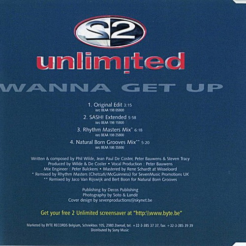 2 Unlimited Wanna Get Up CD-Single new, sealed