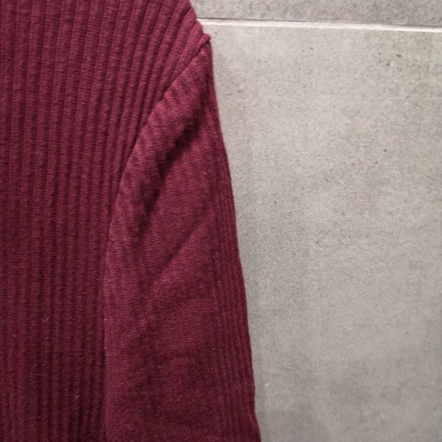 Eco Leather Leggings and Textured Knit Polo Set, New, Size S, Bordeaux